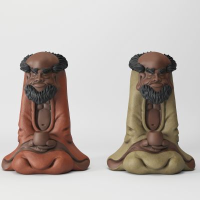 新中式禅意打坐人物摆件