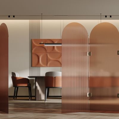 现代玻璃屏风隔断