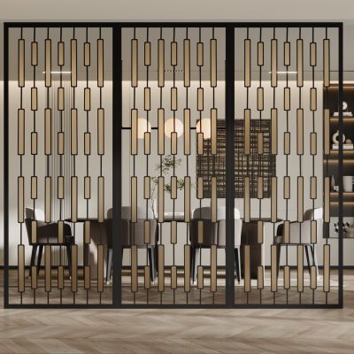 现代玻璃屏风隔断