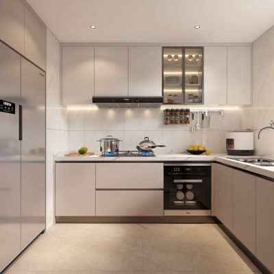现代 封闭式厨房