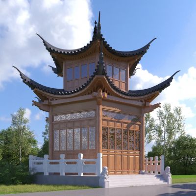 中式亭子3D模型模型