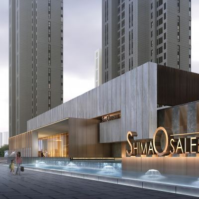 现代售楼处  展览馆 艺术馆 商业建筑 办公楼建筑 会所建筑 幼儿园建筑SU模型