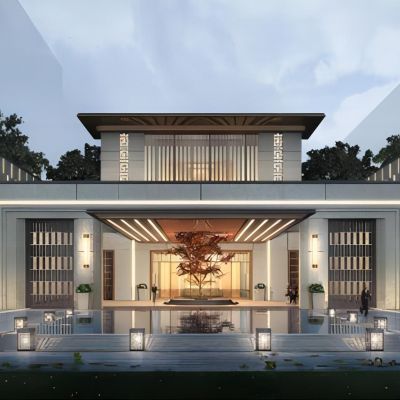 现代售楼处  展览馆 艺术馆 商业建筑 办公楼建筑 会所建筑 幼儿园建筑SU模型