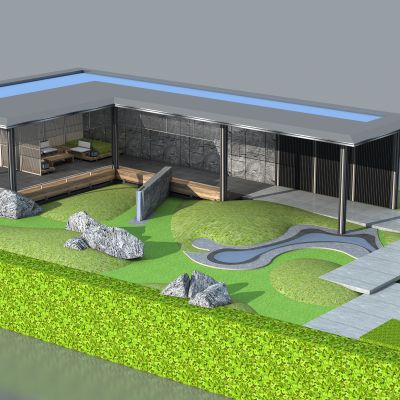 新中式廊架 景观亭 休闲亭 廊架会客厅