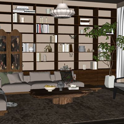 侘寂风客厅，沙发茶几组合