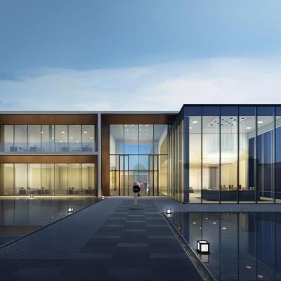 现代售楼处  展览馆 艺术馆 商业建筑 办公楼建筑 会所建筑 幼儿园建筑SU模型