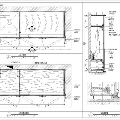 衣柜及洗手台大样图