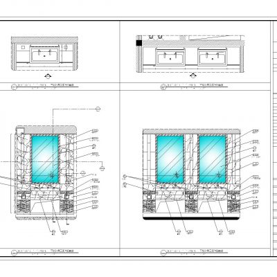 单、双盆洗手台大样图