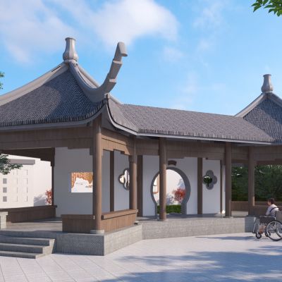 中式景观凉亭3D模型