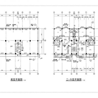 六层框架商住宅建筑施工图