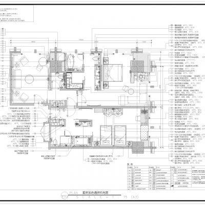 高端品牌酒店联通套房机电图图