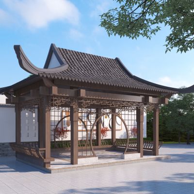 中式景观凉亭3D模型
