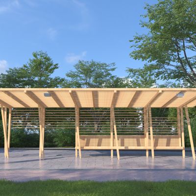 现代廊架3D模型