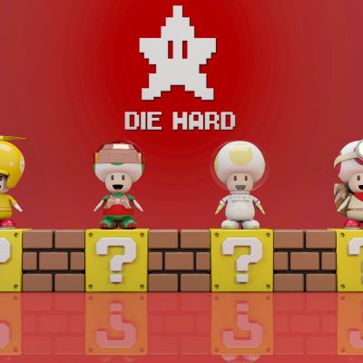 现代美陈摆件潮玩超级马里奥模型