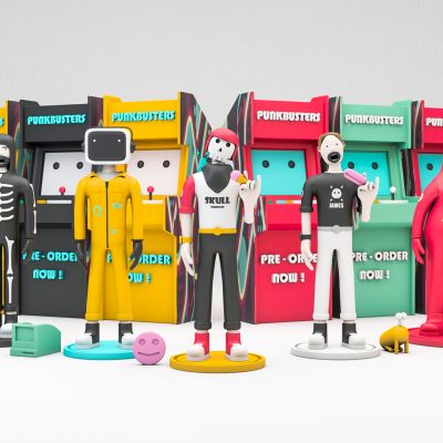 现代美陈摆件潮玩人偶模型