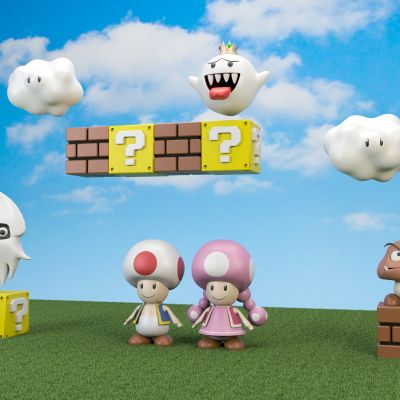 现代美陈摆件潮玩超级马里奥模型