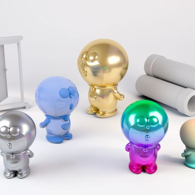 现代美陈摆件潮玩哆啦A梦模型