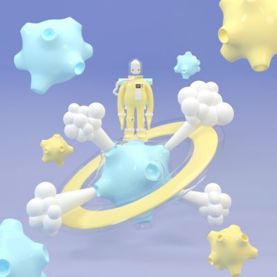 现代美陈摆件潮玩宇航员模型