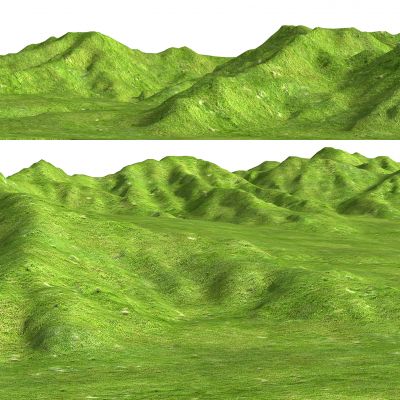 现代群山山脉 山体 山地 公园景观 地形 山地公园 自然山体 微地形3D模型