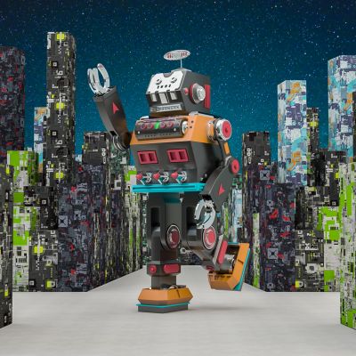 现代美陈摆件潮玩机器人模型