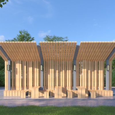 现代廊架3D模型