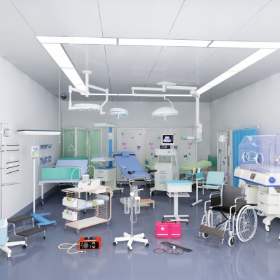 医疗器材 手术室 医疗器械  急救箱 药瓶 针管 听诊器 体温计