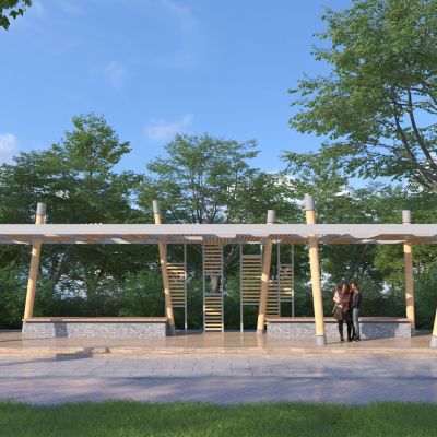 现代景观廊架3D模型