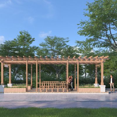 现代廊架3D模型