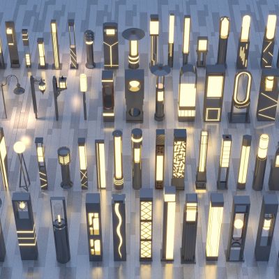 现代景观灯3D模型