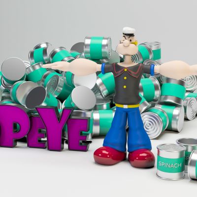 现代美陈摆件潮玩大力水手模型