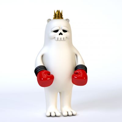 现代美陈摆件潮玩拳击熊模型