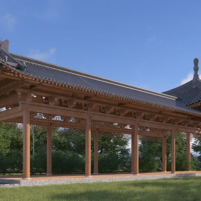 中式景观廊架 亭子3D模型
