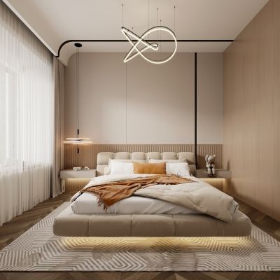 现代卧室，卧室，主人房，主卧
