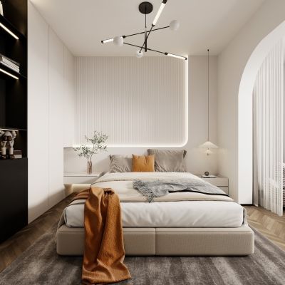 现代卧室，卧室，主人房，主卧