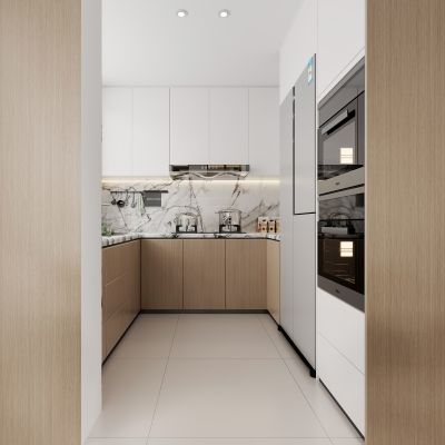 现代厨房，厨房，橱柜