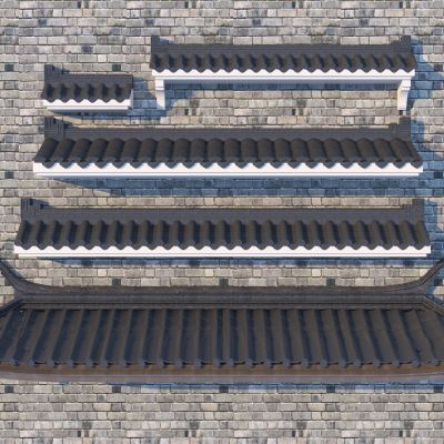 中式古建屋檐3D模型