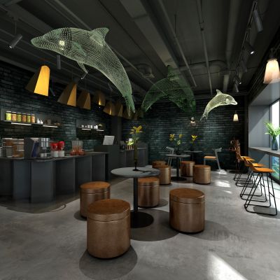 现代奶茶店 咖啡厅