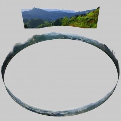 环形树木城市 背景 远景 配景