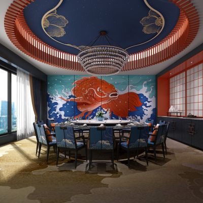 现代国潮餐厅包间