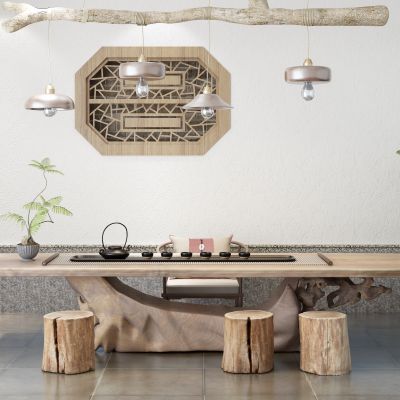 新中式茶桌椅组合