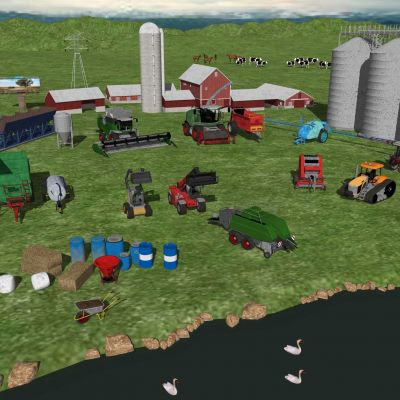 农用车 农用机械设备 收割机 拖拉机 粮仓 稻草堆