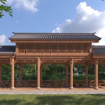 中式景观廊亭3D模型