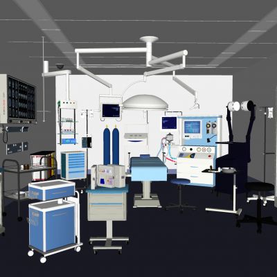 医疗器材 手术室 医疗器械  急救箱 药瓶 针管 听诊器 体温计