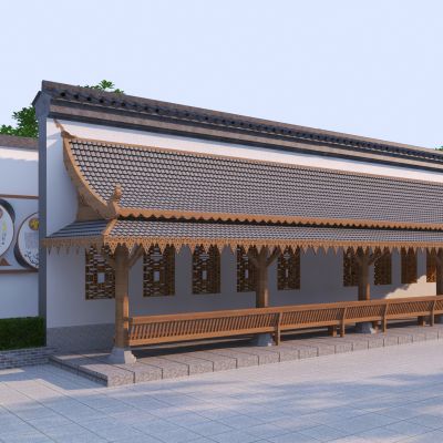 中式廊亭_走廊_景观廊架3D模型