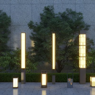 新中式庭院灯草坪灯3D模型