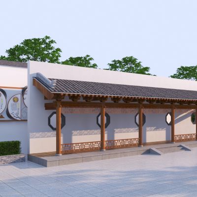 中式廊亭_走廊_景观廊架3d模型