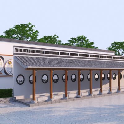 中式景观廊亭3D模型