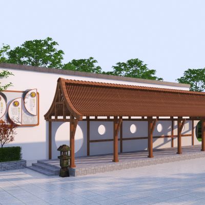 中式廊亭_走廊_景观廊架3D模型