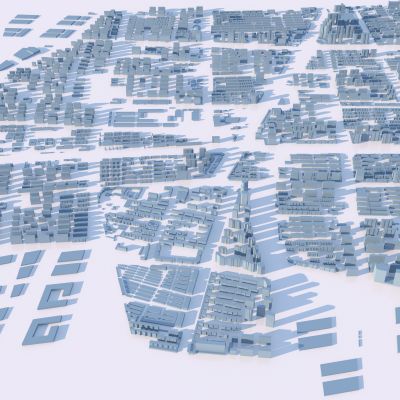 现代建筑体块集合3D模型