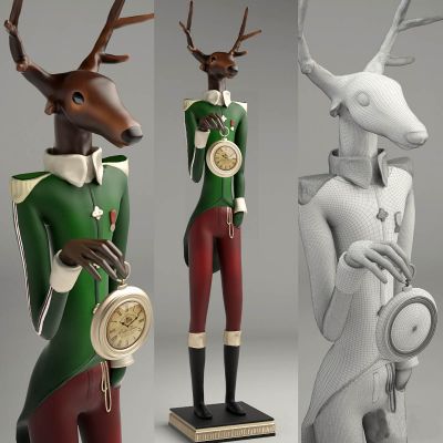 现代动物雕塑装置